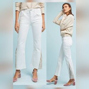 Pilcro and the Letterpress White Embellished Flare Jeans – Size 28